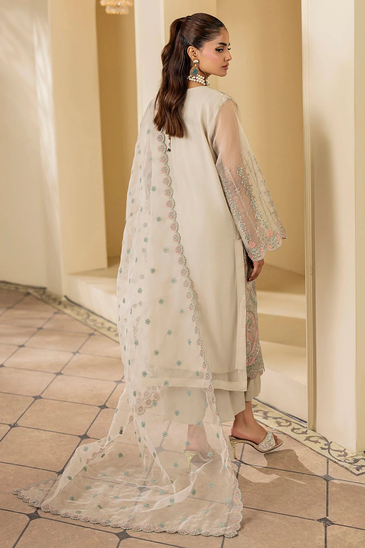 Motifz 3Pc Embroidered Organza Suit 5333-CRESCENT gulbuy.com