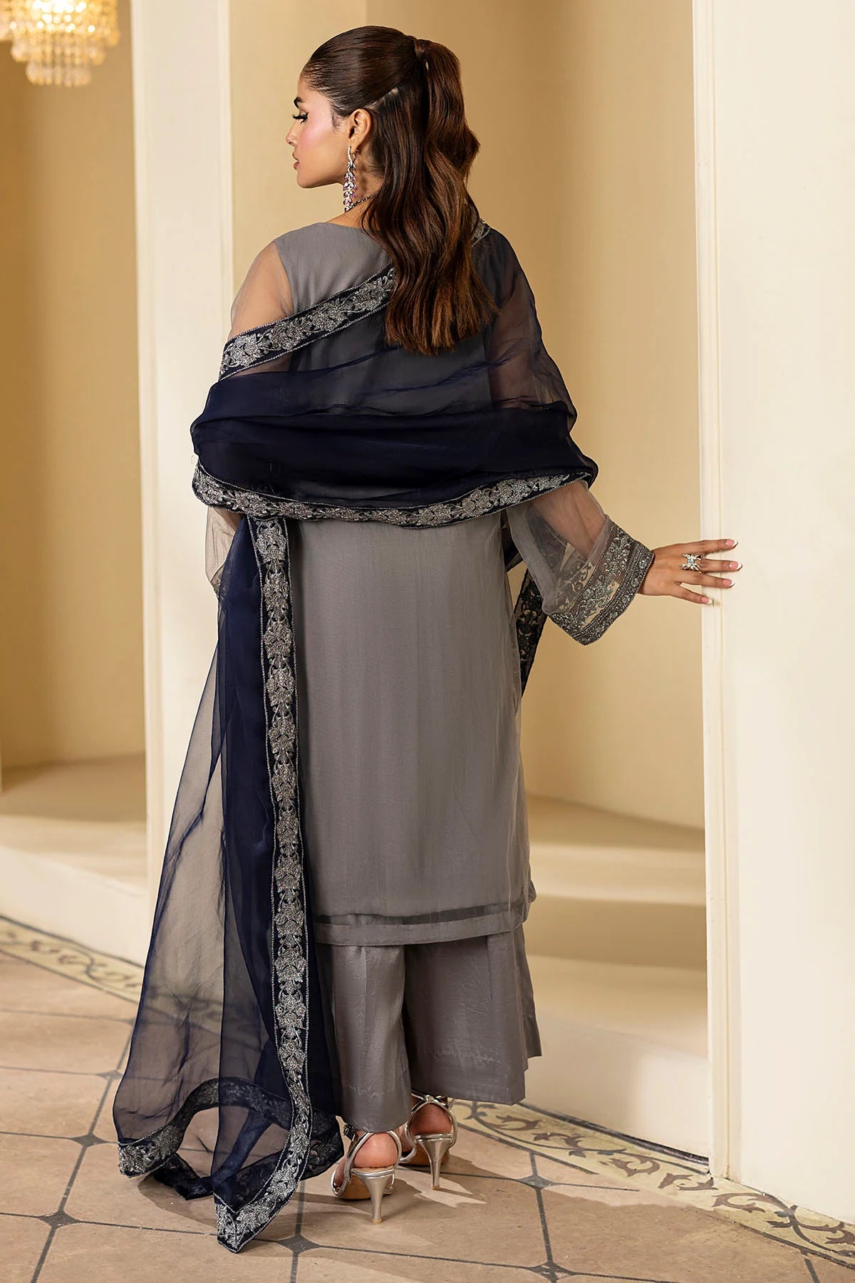 Motifz 3Pc Embroidered Silk Net Suit 5336-ESME gulbuy.com