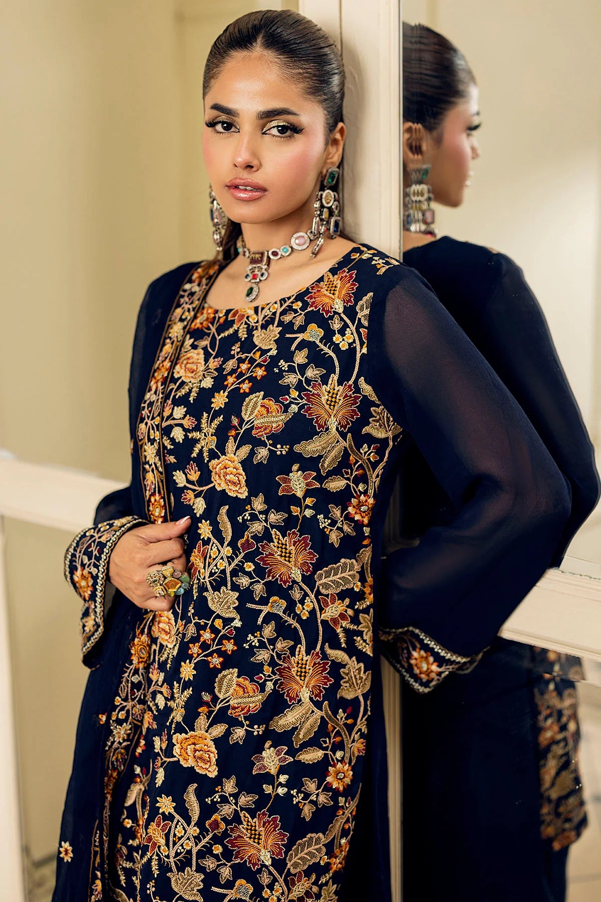 Motifz 3Pc Embroidered Chiffon Suit 5340-VALERIA gulbuy.com