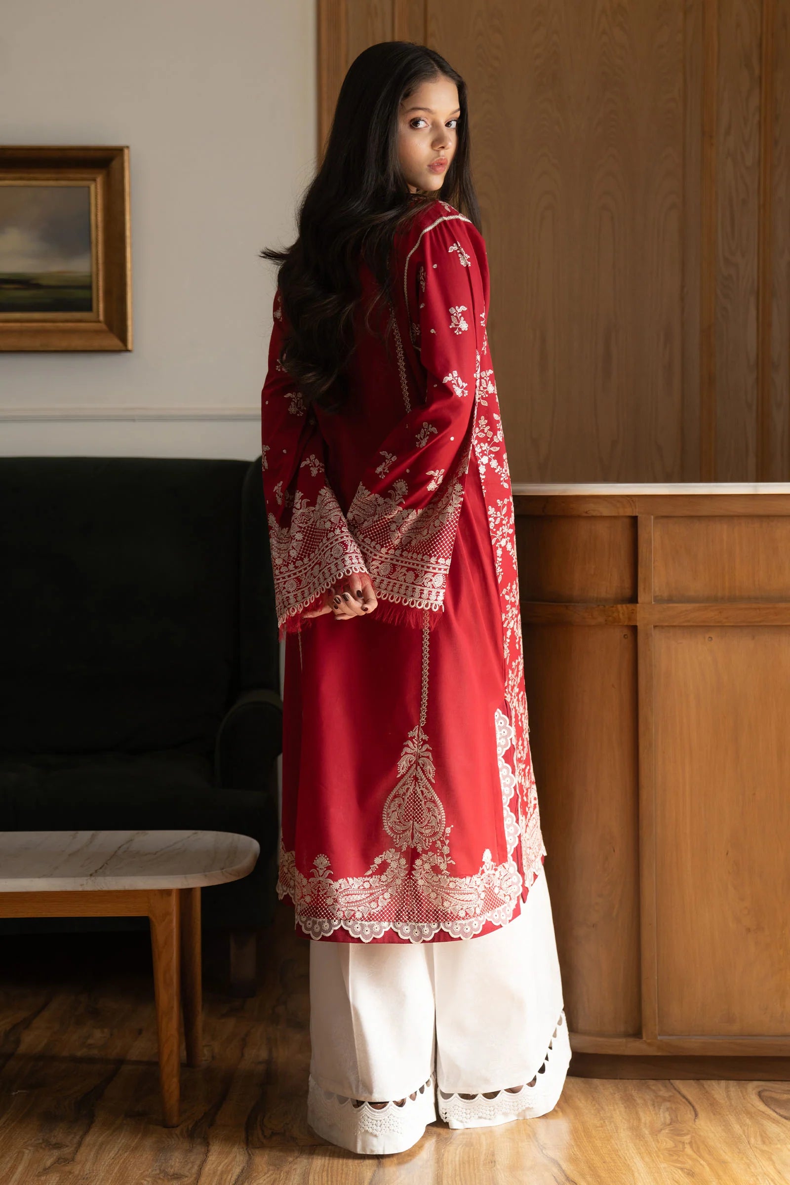 Zara Shahjahan 3Pc Embroidered Lawn Suit Mei-8A gulbuy.com