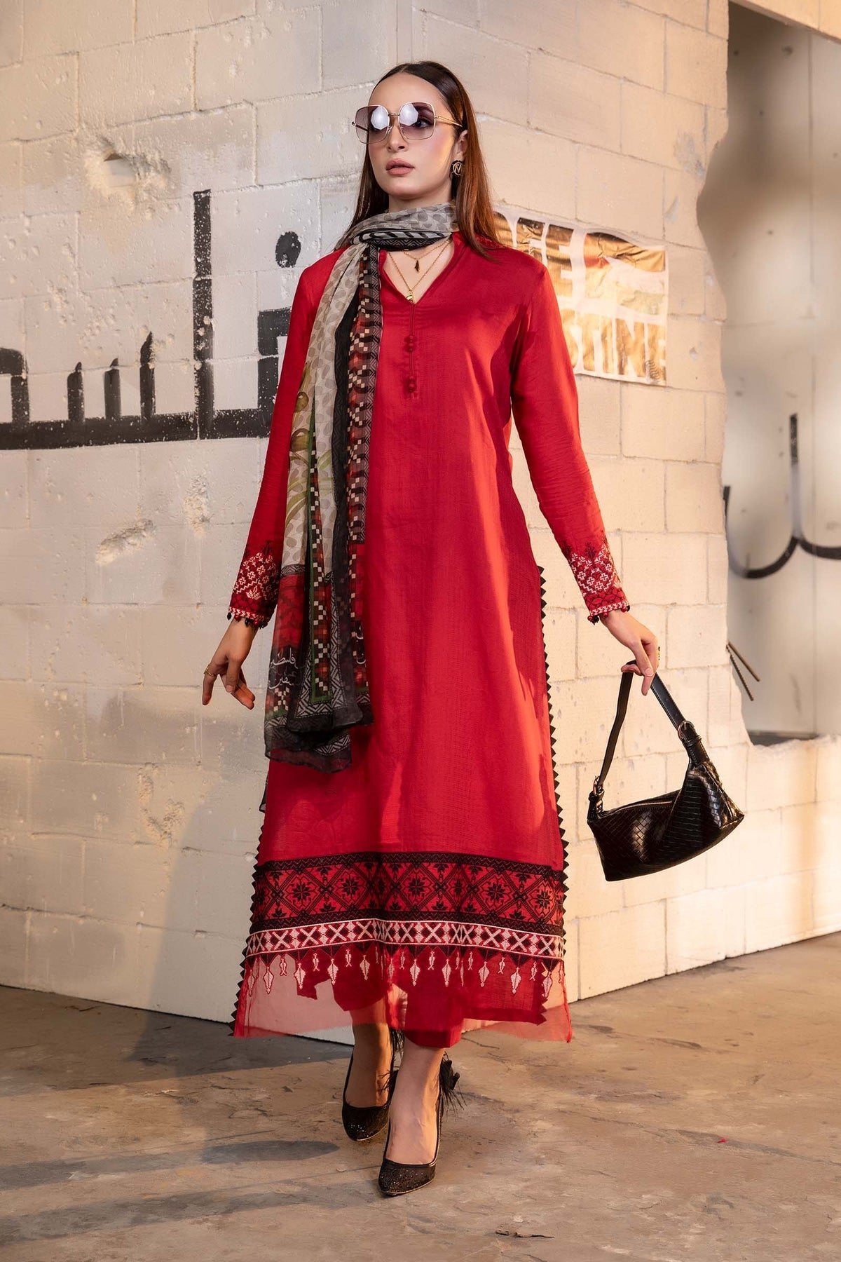 Maria B 3Pc Printed Lawn Suit (PS-PF24-07)