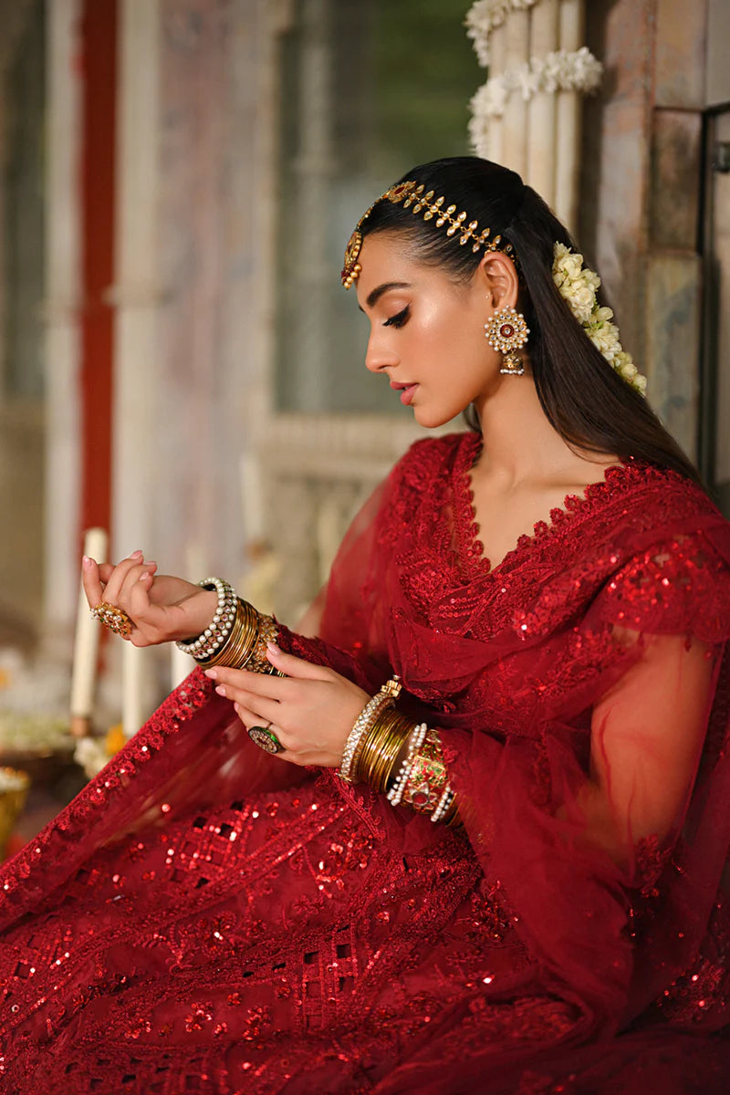 Qalamkar 3Pc Embroidered Raw Silk Suit RF-01 MUSKAAN gulbuy.com