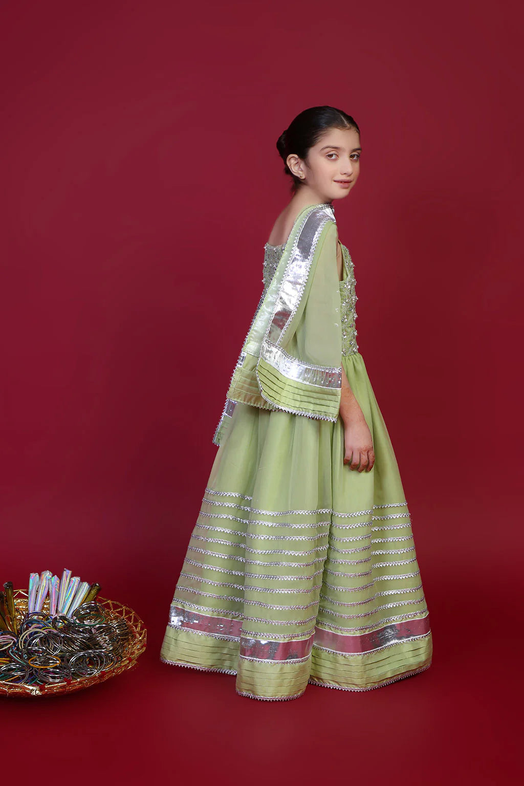 Vanya 2Pc Embroidered Chiffon Kids Suit FB-01 gulbuy.com
