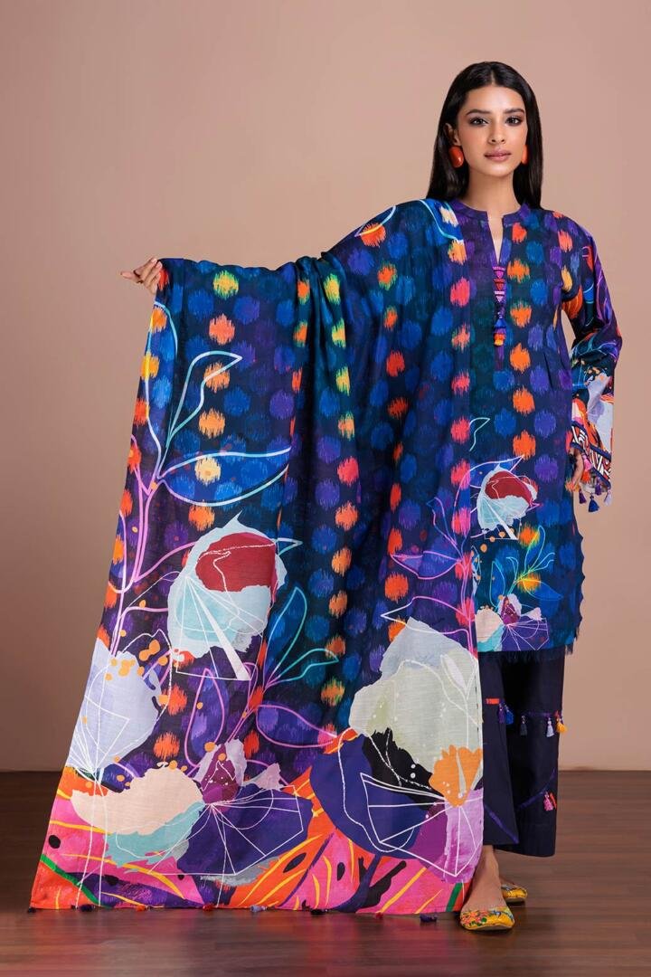 BONANZA SATRANGI 3PC PRINTED KHADDAR SUIT (RWT223P59)