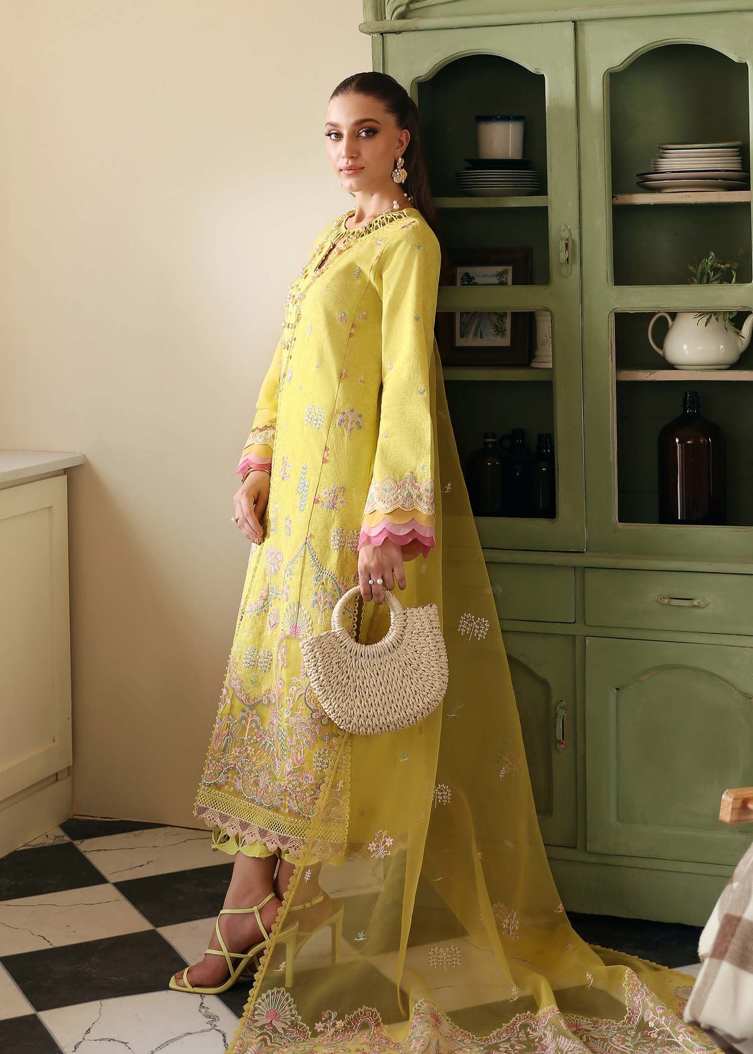 KANWAL MALIK 3PC EMBROIDERED ORGANZA SUIT (Lucia) gulbuy.com