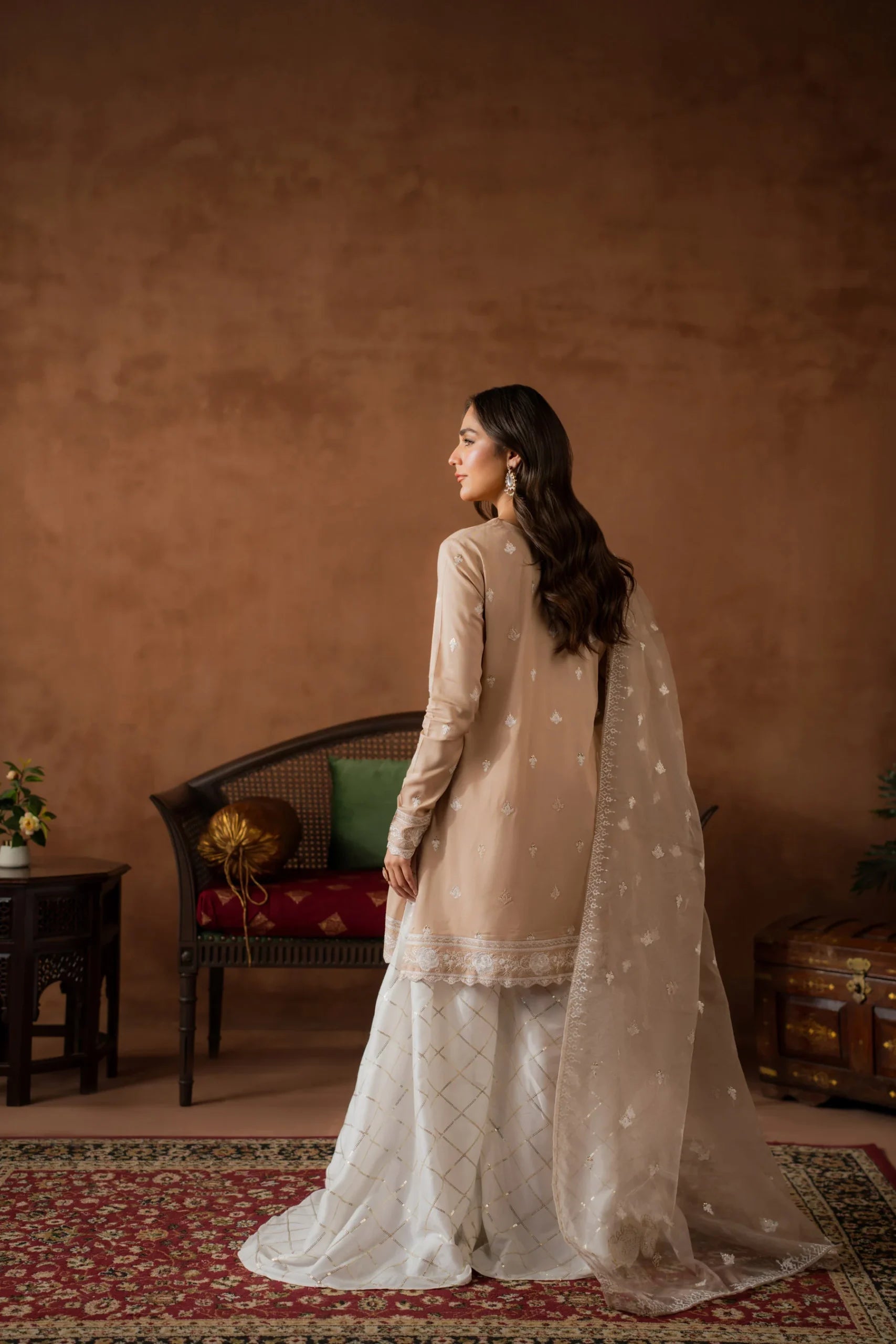 Kastoor 3Pc Embroidered Raw Silk Suit EF-261 gulbuy.com