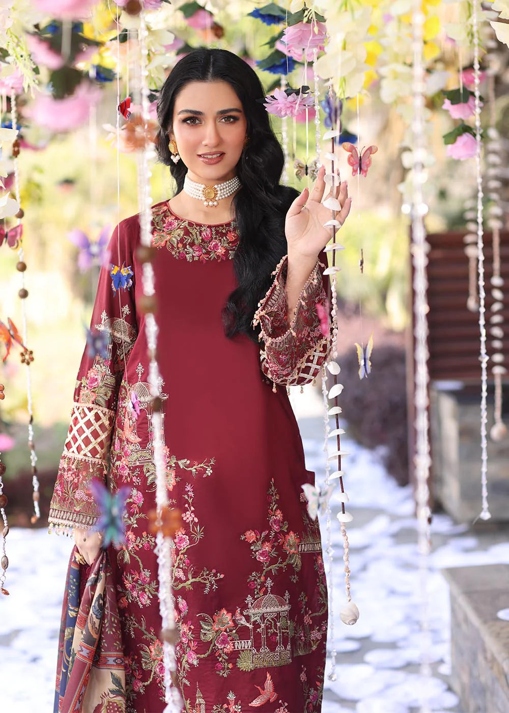 Musferah Saad Embroidered Lawn Suit Rosabel gulbuy.com