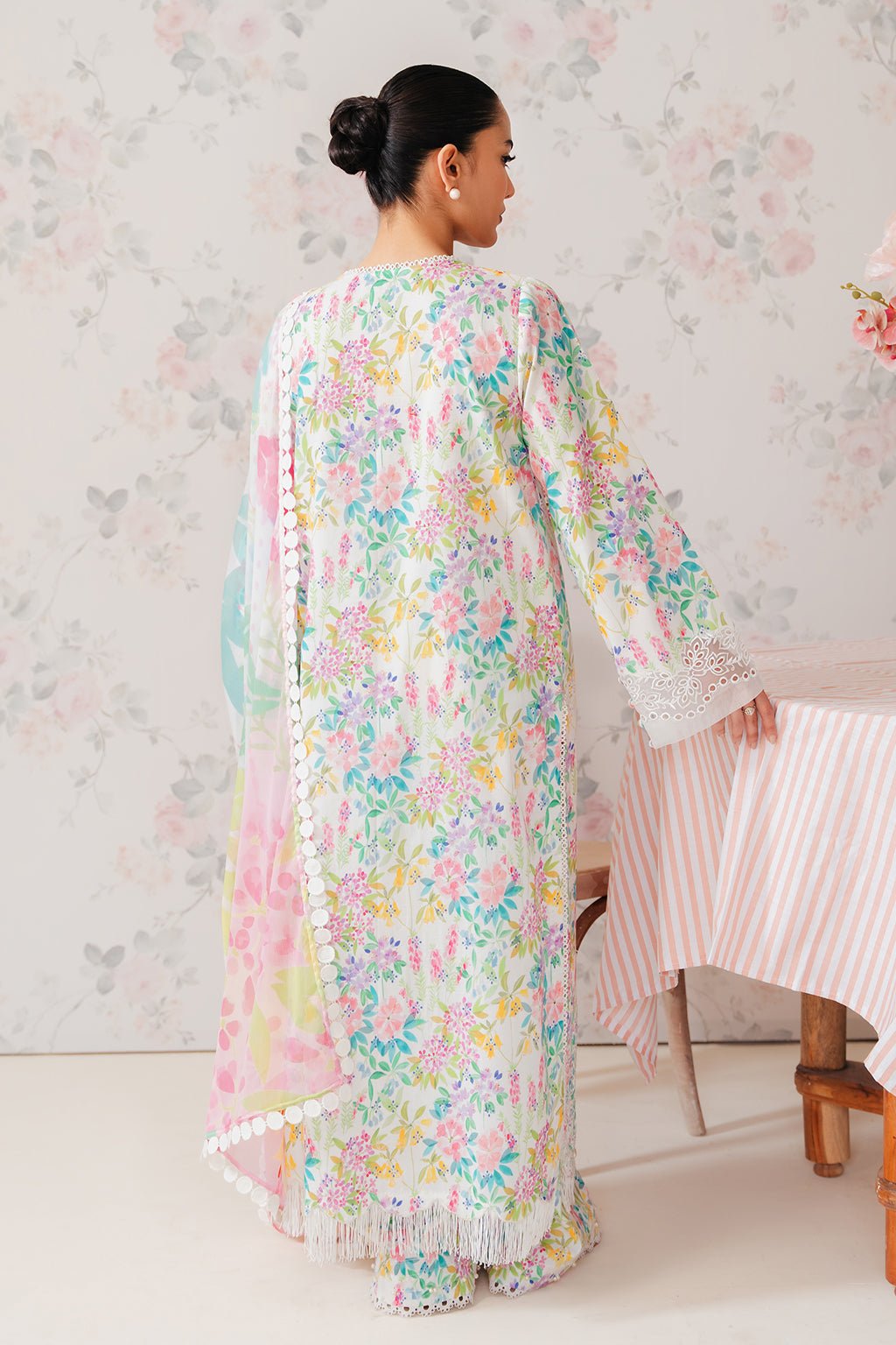 AFROZEH 3PC EMBROIDERED LAWN SUIT (633-Vanilla) gulbuy.com