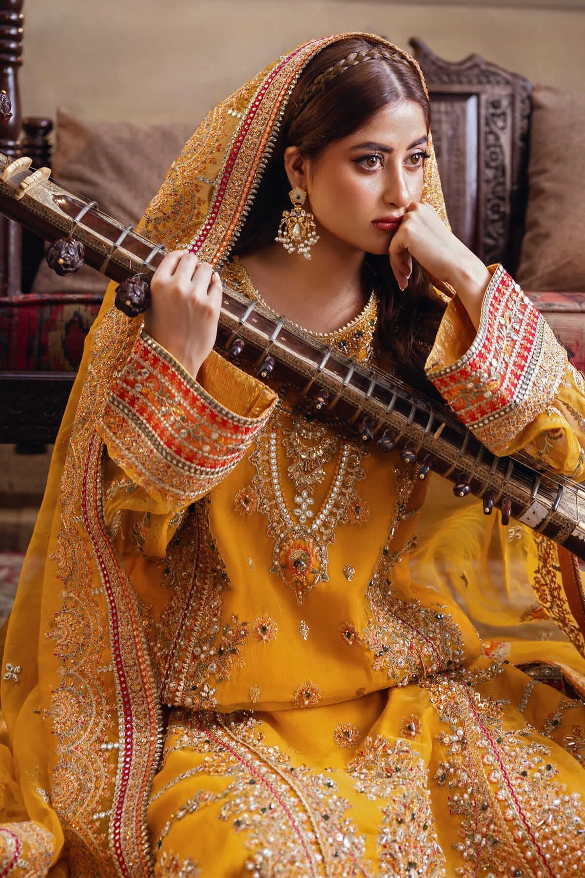 Imrozia 3Pc Embroidered Chiffon Suit SB-28 Mahpara gulbuy.com
