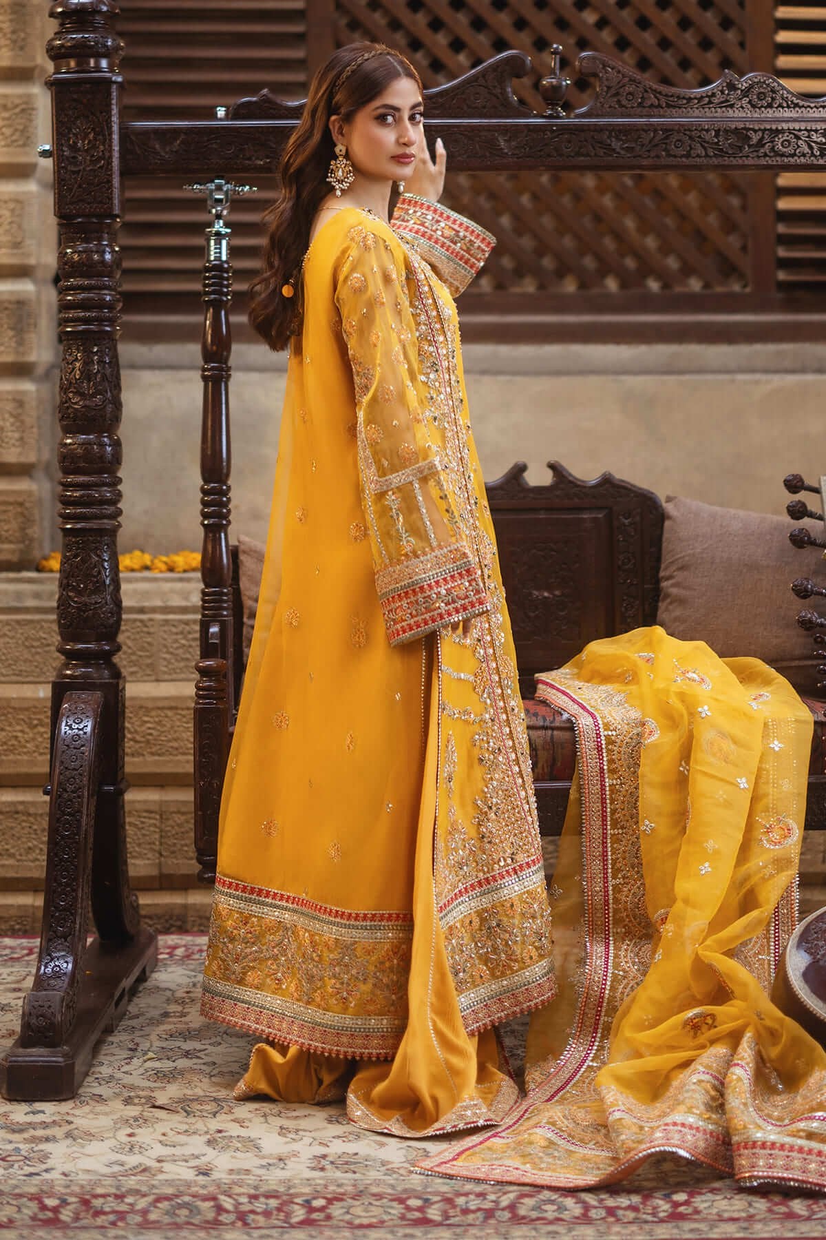 Imrozia 3Pc Embroidered Chiffon Suit SB-28 Mahpara gulbuy.com