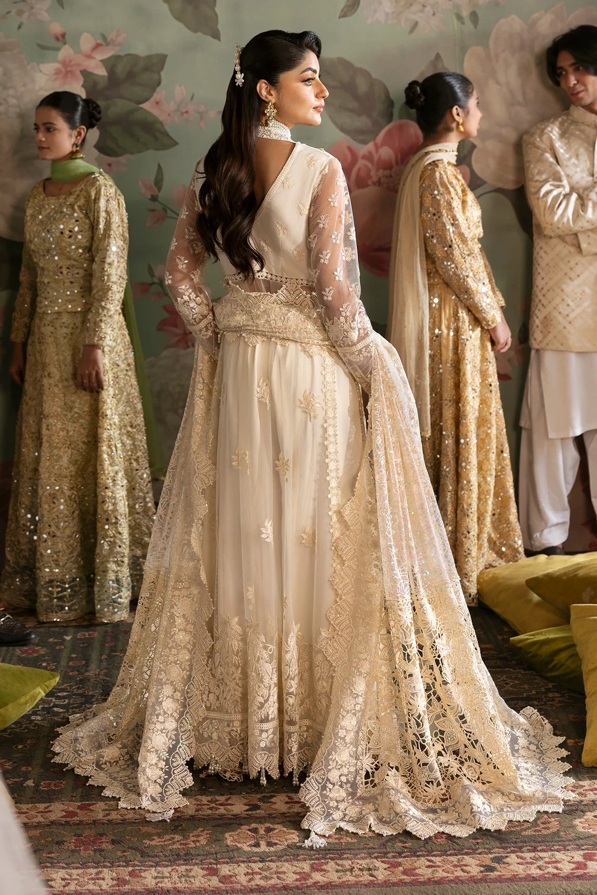 Imrozia 3Pc Embroidered Net Suit SB-35 Parnoor gulbuy.com