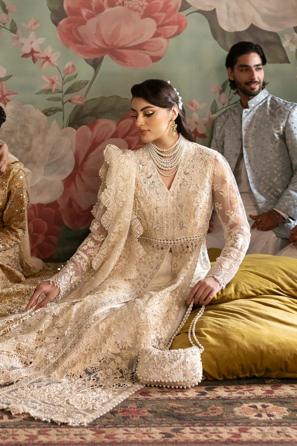 Imrozia 3Pc Embroidered Net Suit SB-35 Parnoor gulbuy.com