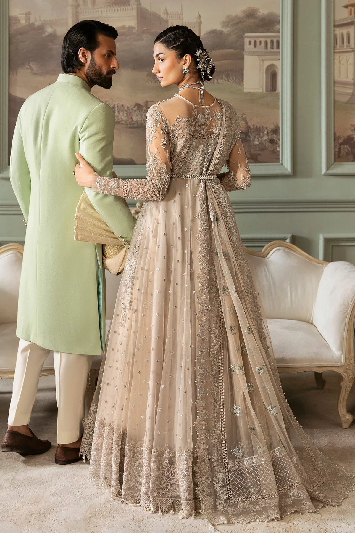 Imrozia 3Pc Embroidered Raw-Silk Suit SB-40 Tabaan gulbuy.com