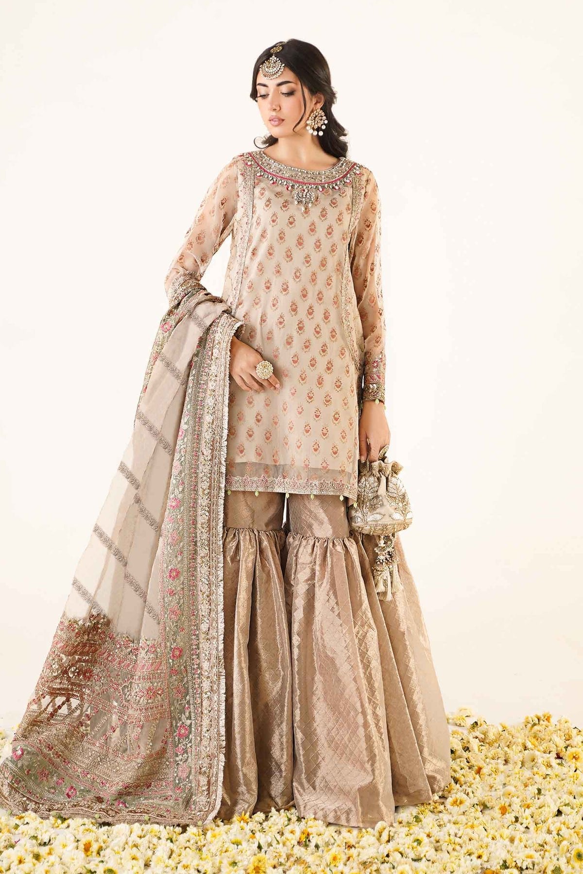 Maria B 3Pc Embroidered Organza Suit (SF-EA24-25)