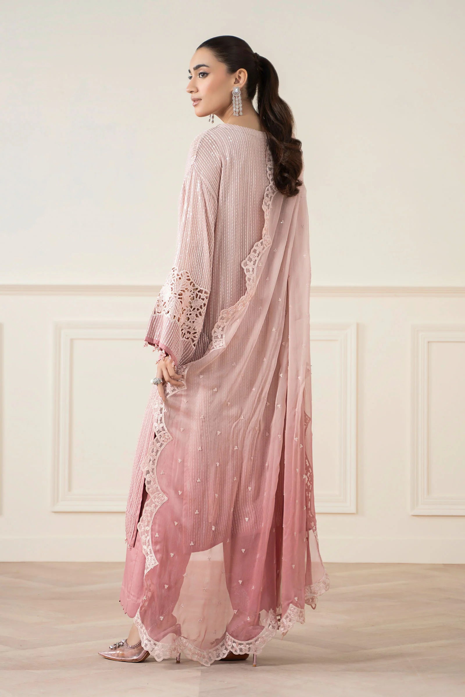 Maria B 3Pc Embroidered Chiffon Suit SF-EA25-03-Pink gulbuy.com
