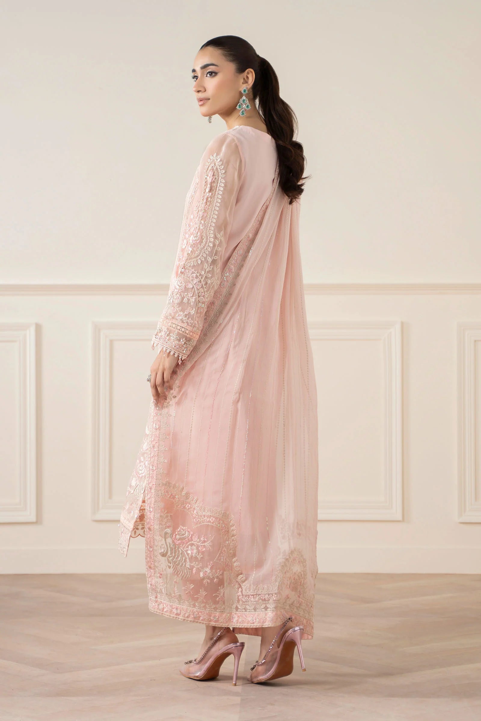 Maria B 3Pc Embroidered Chiffon Suit SF-EA25-11-Pink gulbuy.com