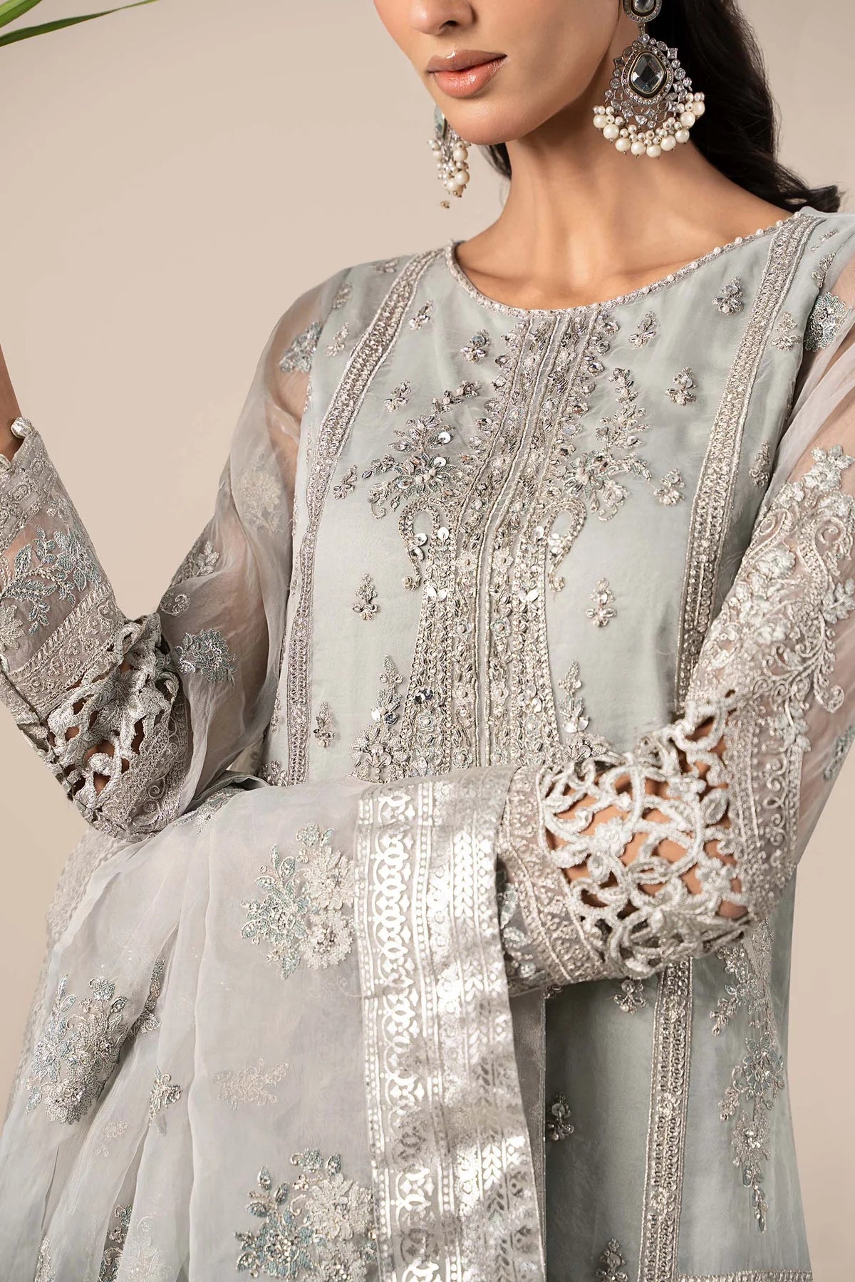 Maria B 3Pc Embroidered Organza Suit SF-EF25-24 gulbuy.com