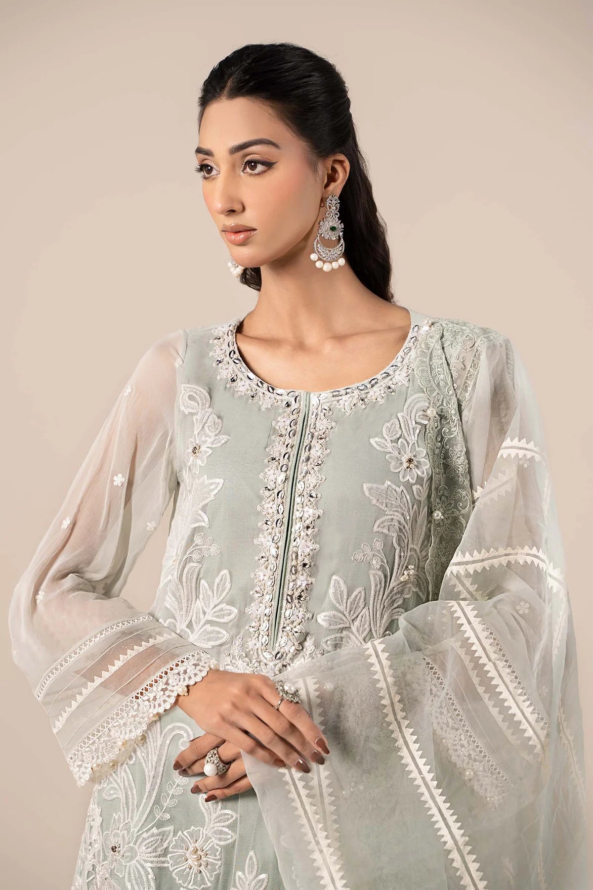 Maria B 3Pc Embroidered Chiffon Suit SF-EF25-34 gulbuy.com