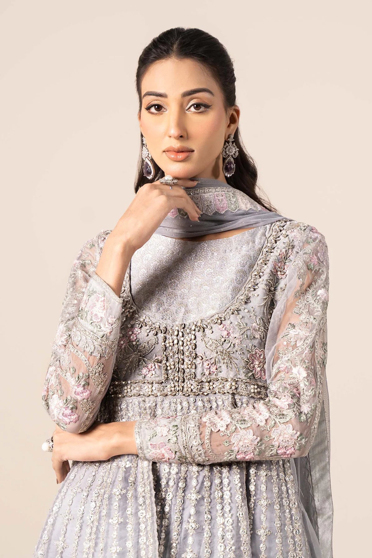 Maria B 3Pc Embroidered Organza Suit SF-EF25-43 gulbuy.com