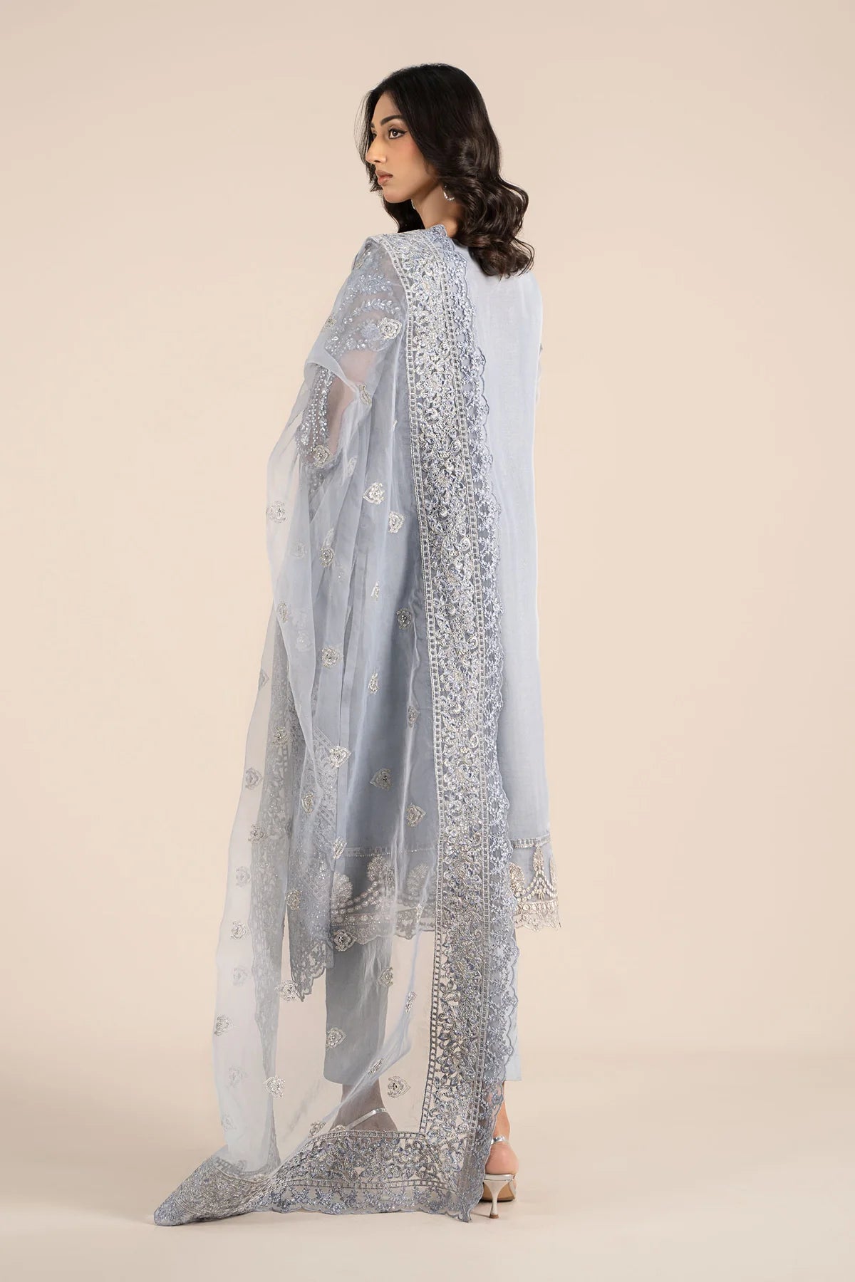 Maria B 3Pc Embroidered Organza Suit SF-EF25-51 gulbuy.com