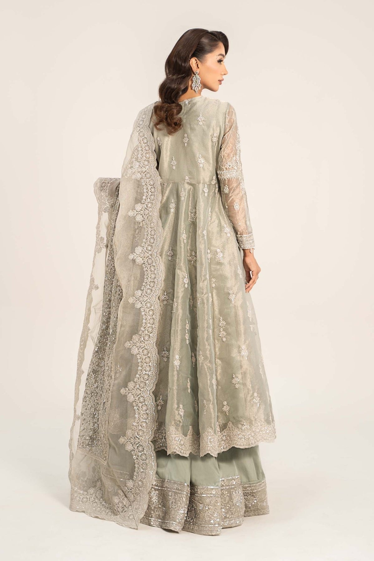 MARIA B 3Pc Embroidered Tissue Suit | SF-W24-03 gulbuy.com