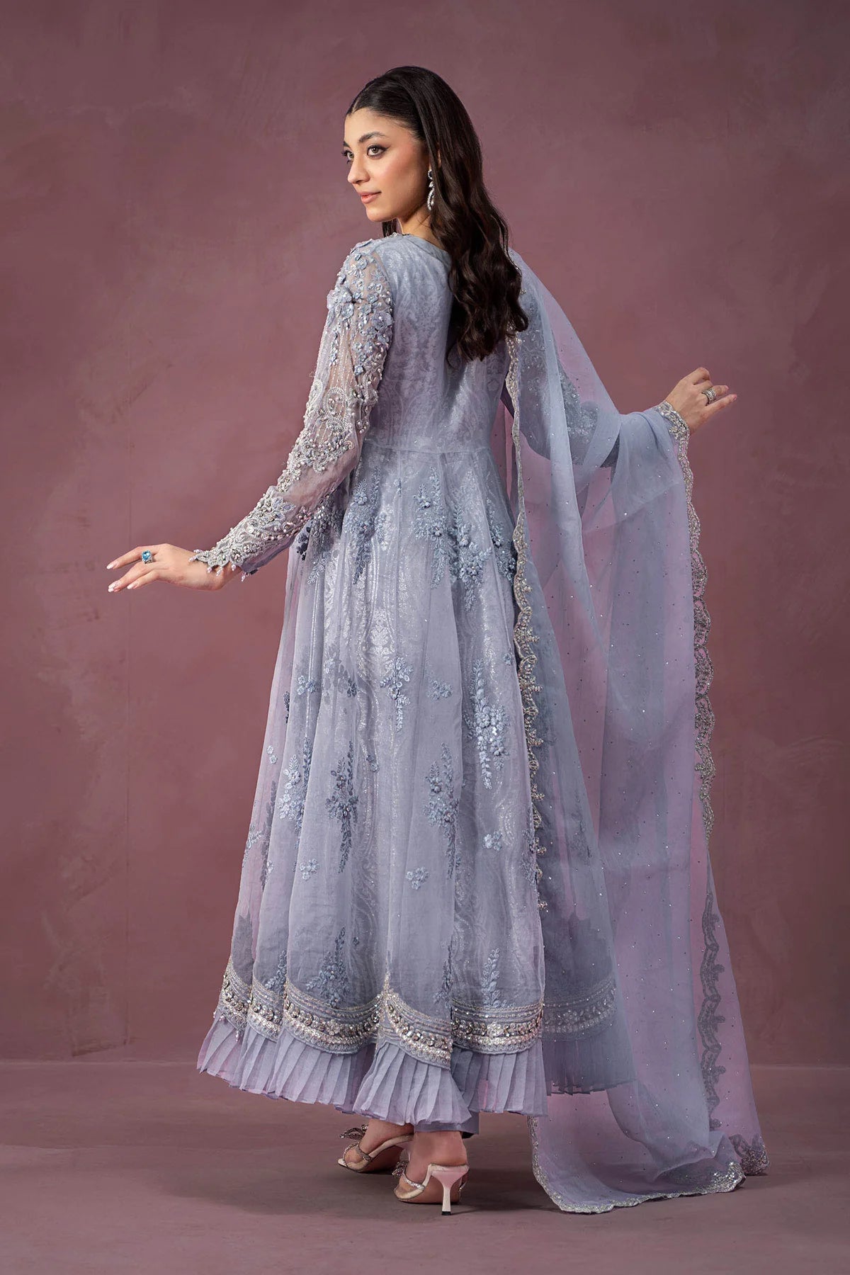 Maria B 3Pc Embroidered Jacquard Lurex Suit SF-W24-10 gulbuy.com