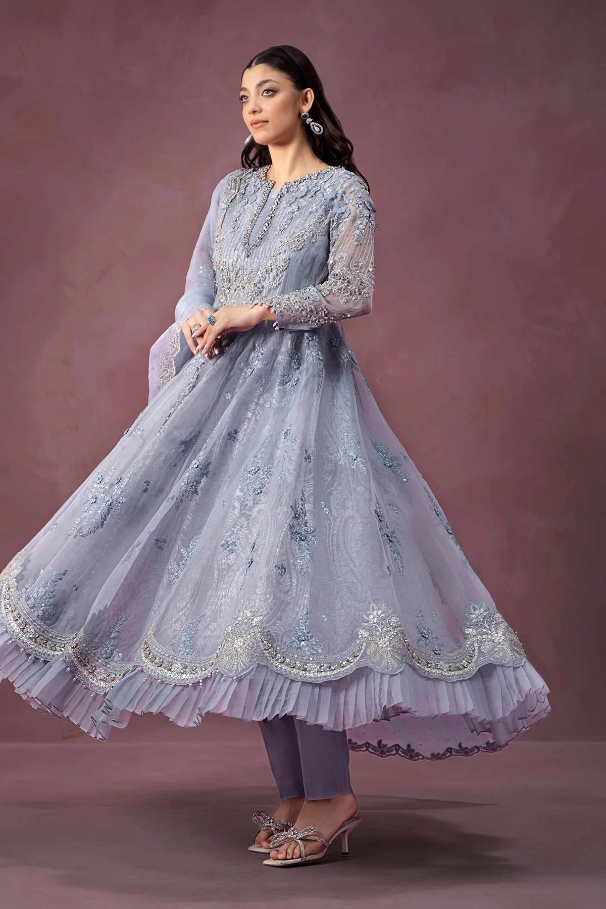 Maria B 3Pc Embroidered Jacquard Lurex Suit SF-W24-10 gulbuy.com