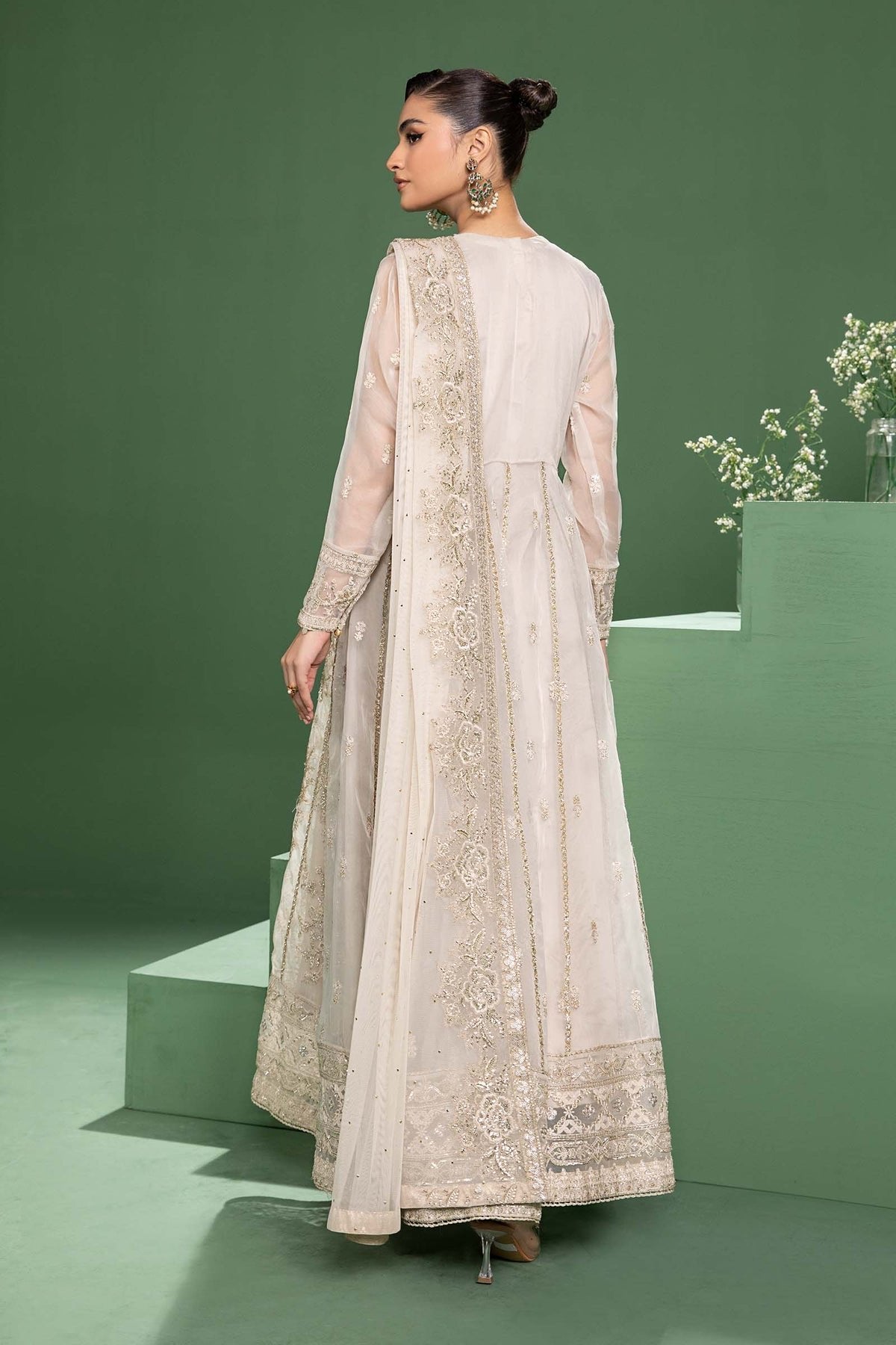MARIA B Embroidered Organza Suit | SF-W24-46 gulbuy.com