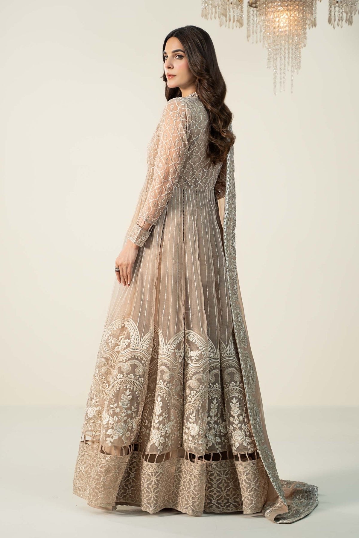 MARIA B Embroidered Organza Suit | SF-W24-70 gulbuy.com
