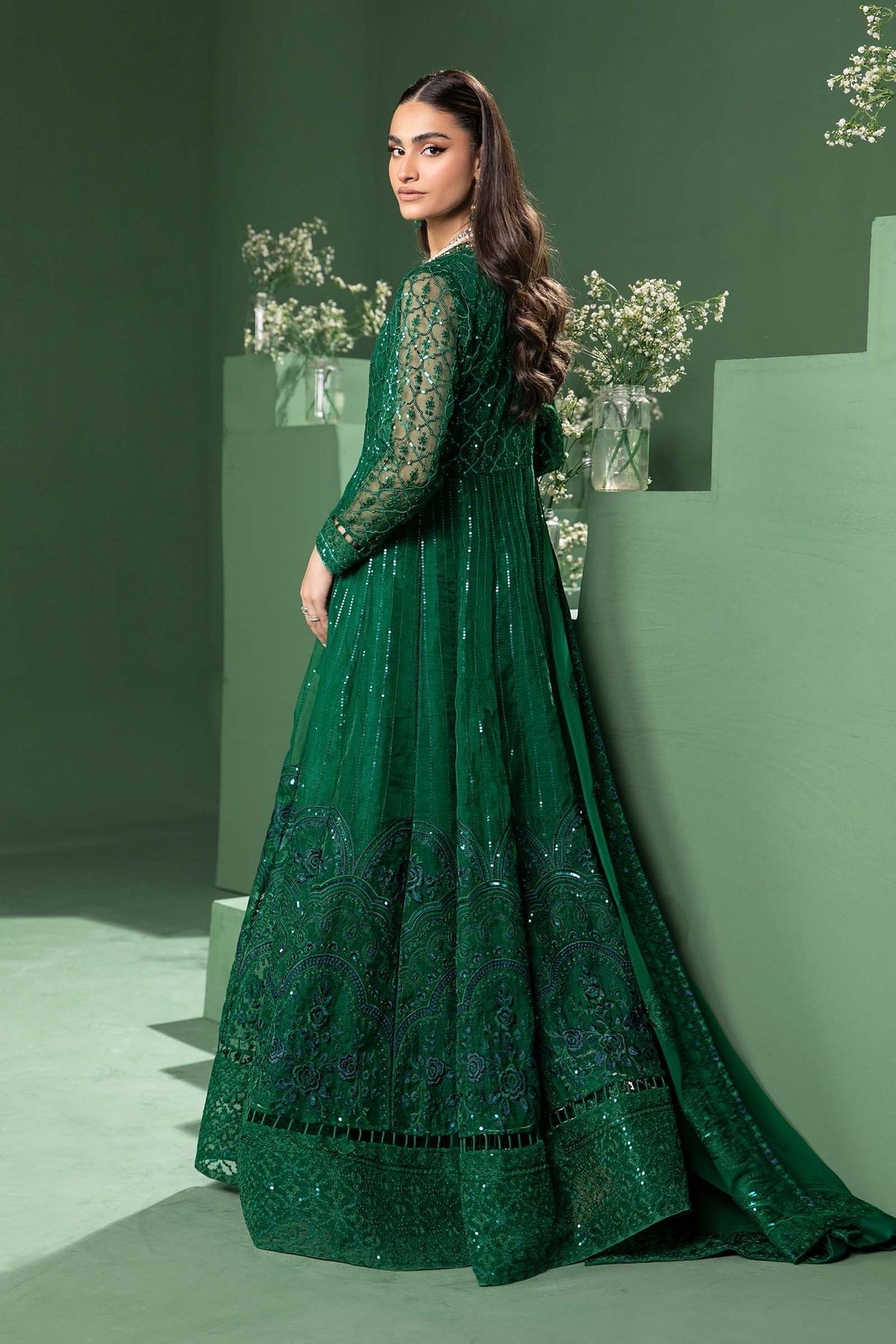 MARIA B Embroidered Organza Suit | SF-W24-70 gulbuy.com