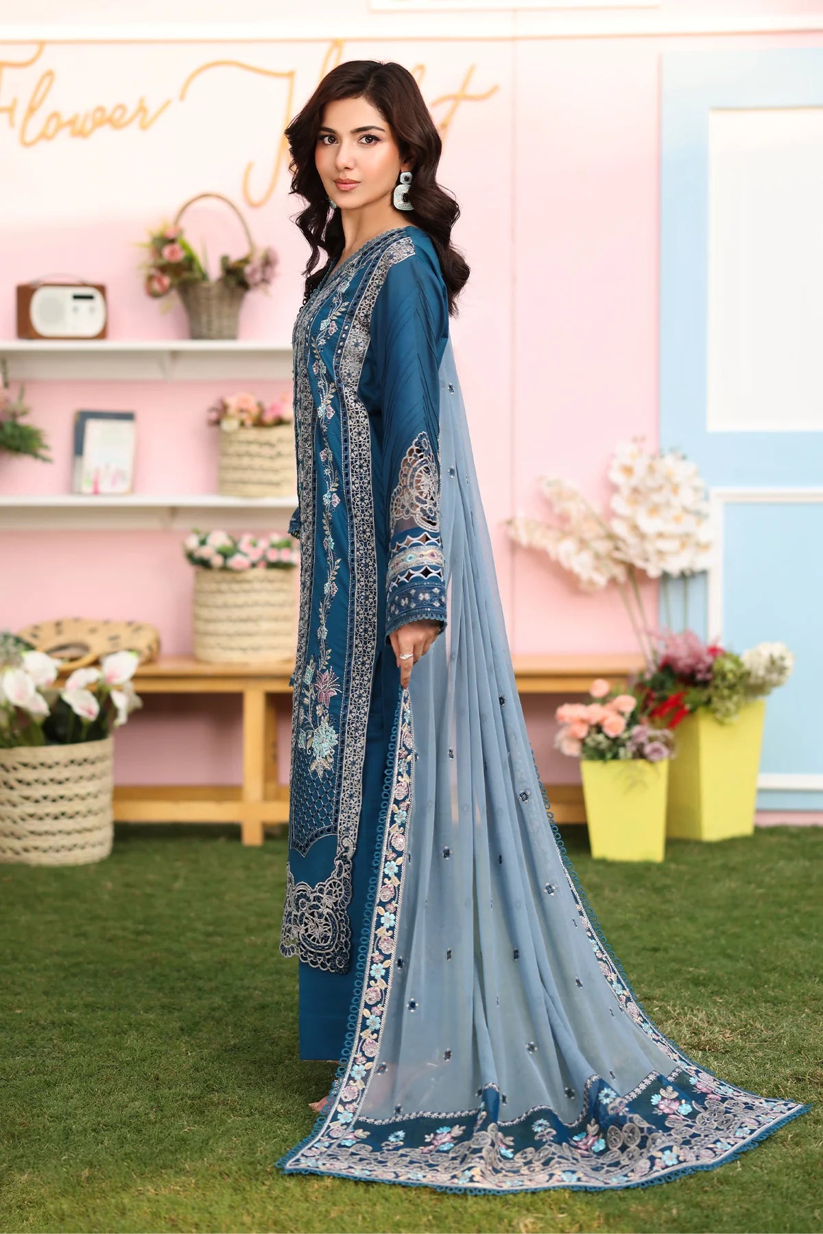 Imrozia 3Pc Embroidered Lawn Suit SL 87 SAHAR gulbuy.com