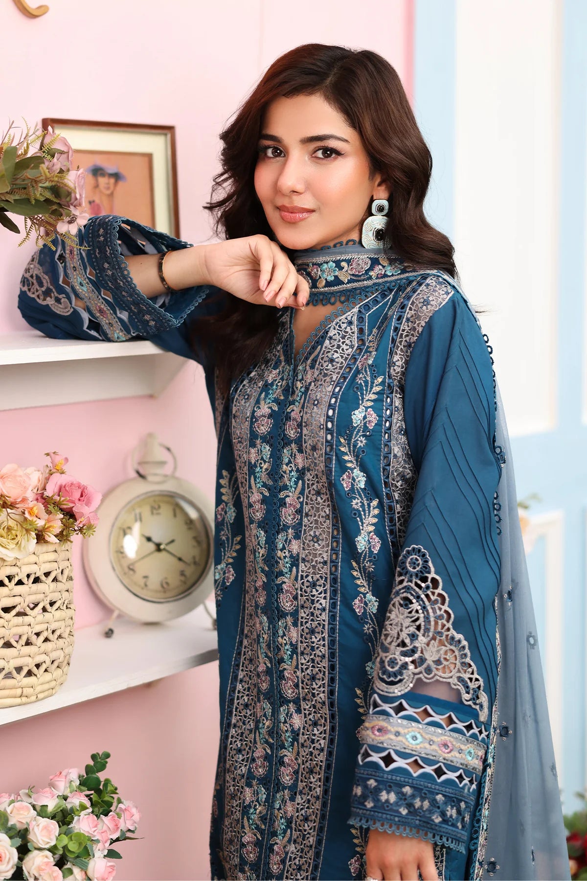 Imrozia 3Pc Embroidered Lawn Suit SL 87 SAHAR gulbuy.com