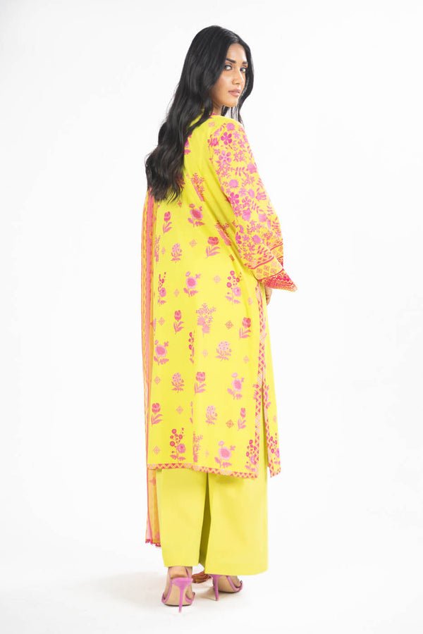 Alkaramstudio 3Pc Embroidered Lawn Suit (SS-43-24-Yellow) gulbuy.com