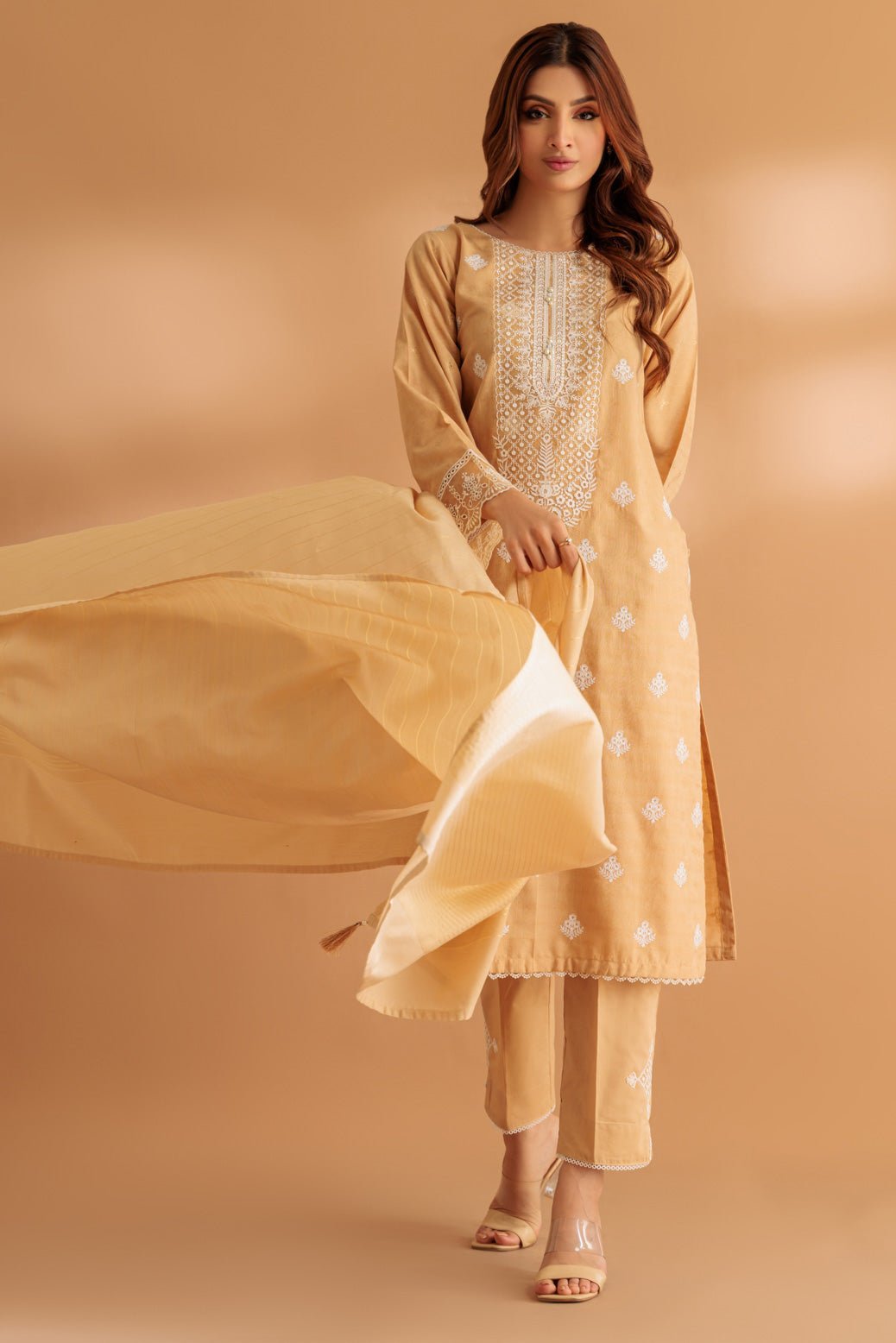 BONANZA SATRANGI 3PC EMBROIDERED JACQUARD SUIT (SS1243P03)