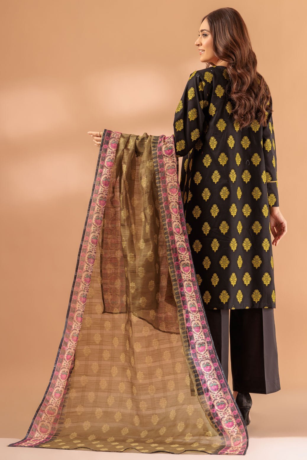 BONANZA SATRANGI 3PC EMBROIDERED JACQUARD SUIT (SS2243P23) gulbuy.com