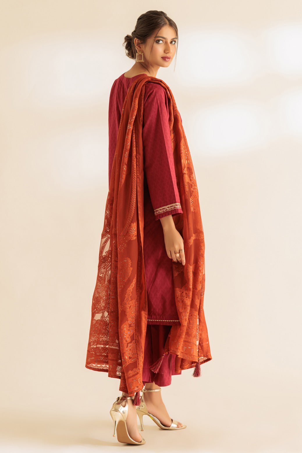BONANZA SATRANGI 3PC EMBROIDERED JACQUARD SUIT (SS5243P31) gulbuy.com