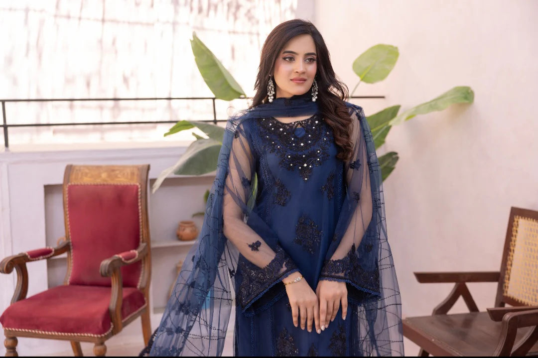 Nakoosh 3Pc Embroidered Silk Suit NF-6300 gulbuy.com