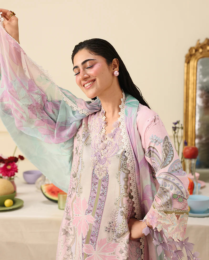 Mushq 3Pc Embroidered Lawn Suit Serena Bloom