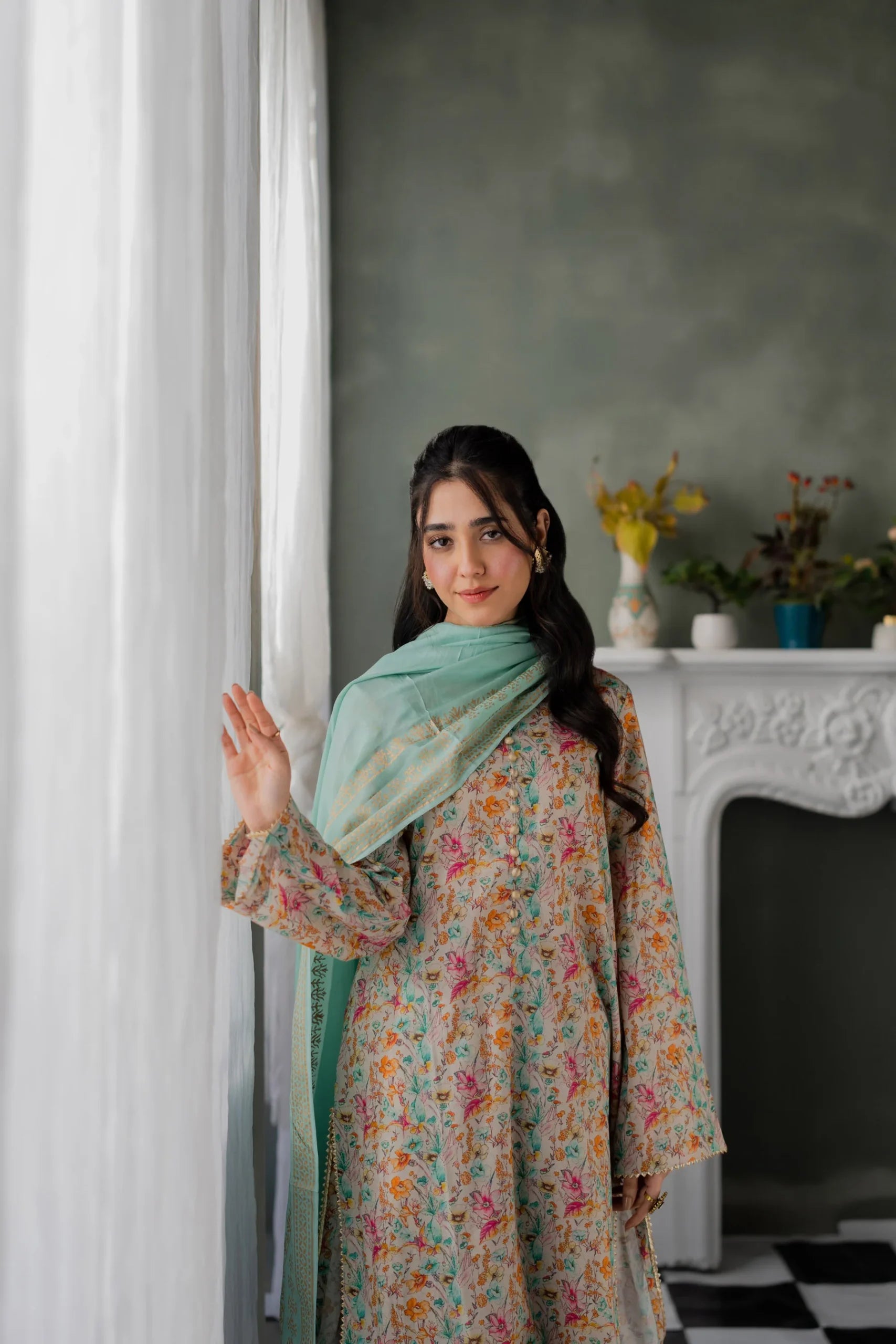 Kastoor 3Pc Printed Lawn Suit EF-293 gulbuy.com