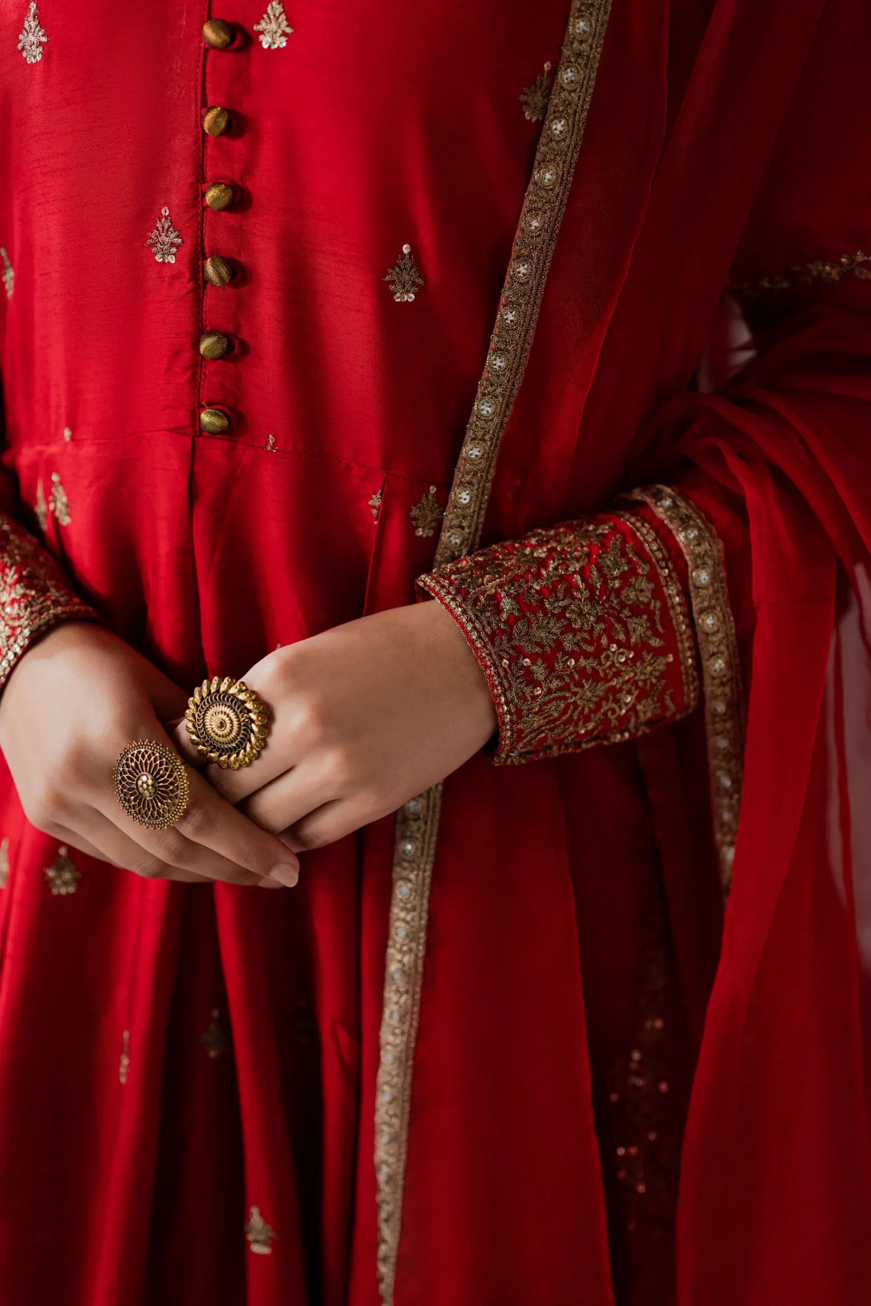 Kastoor 3Pc Embroidered Raw Silk Suit EF-283 gulbuy.com