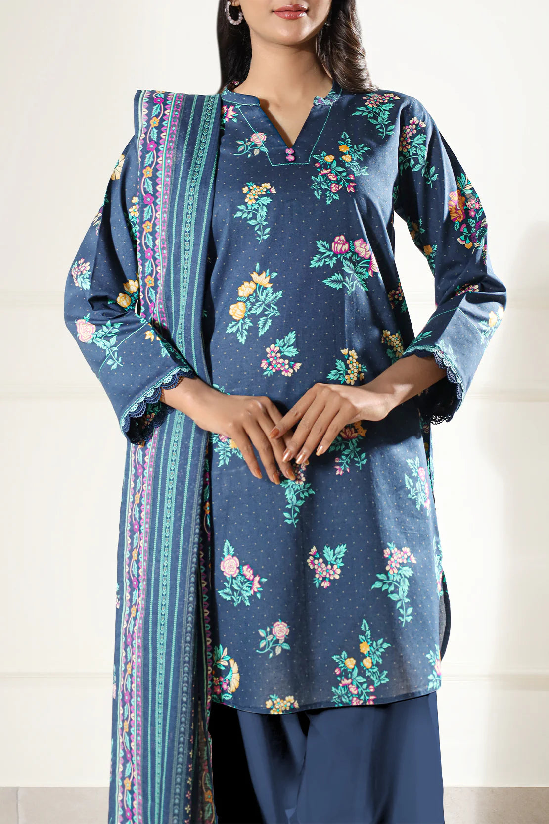 Saya 3Pc Printed Lawn Suit WUNS-5711 gulbuy.com