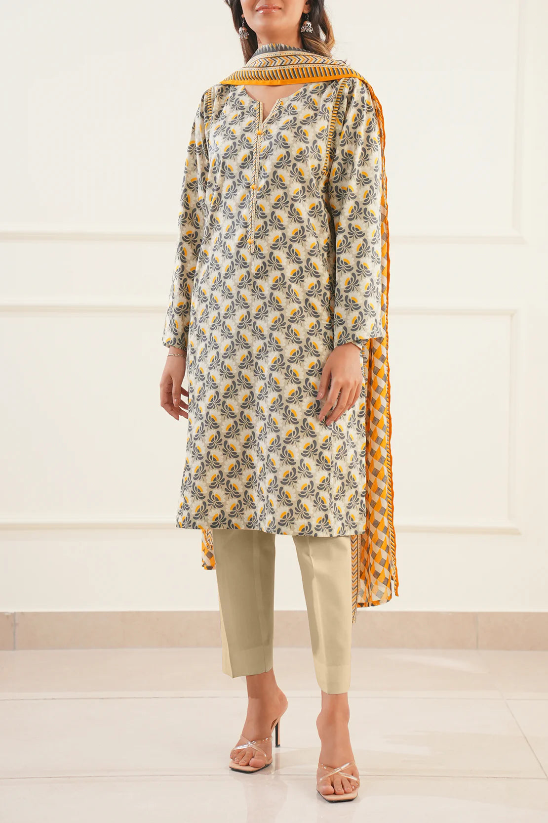 Saya 3Pc Printed Lawn Suit WUNS-5781 gulbuy.com