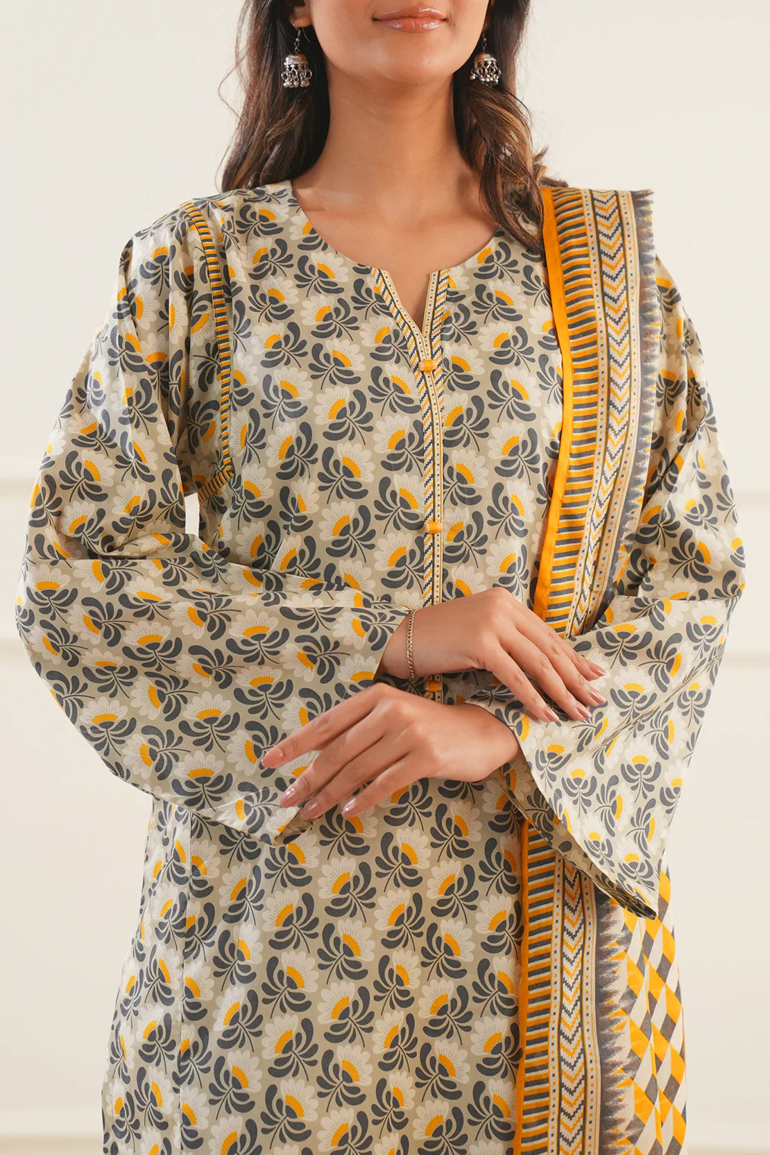 Saya 3Pc Printed Lawn Suit WUNS-5781 gulbuy.com