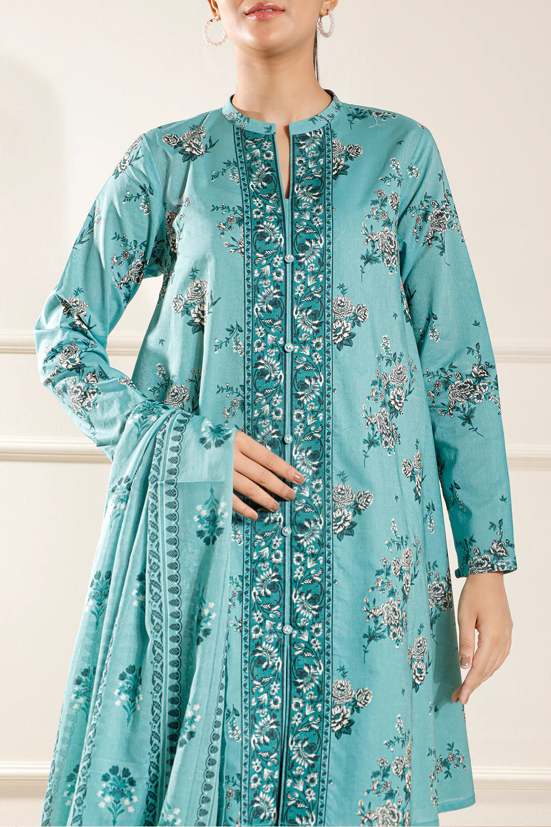 Saya 3Pc Printed Lawn Suit WUNS-5980 gulbuy.com