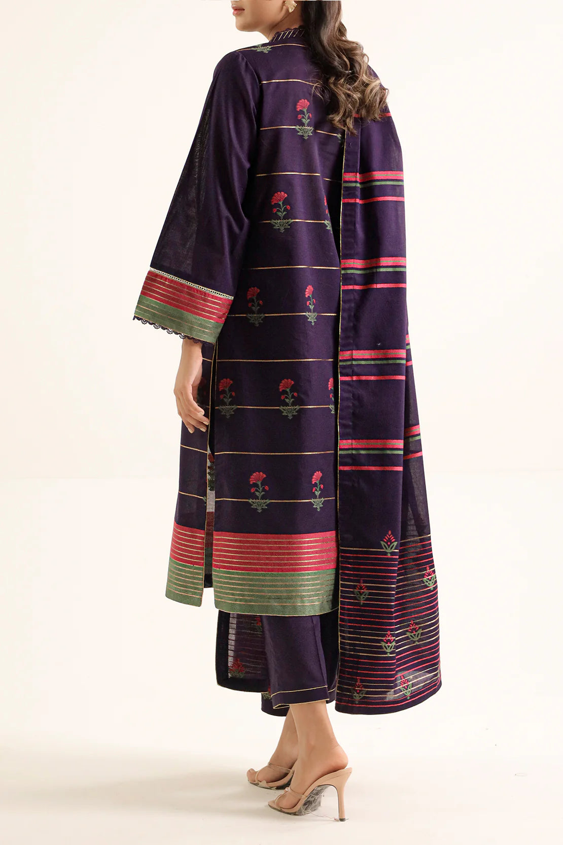 Saya 3Pc Printed Jacquard Suit WUNS-5656 gulbuy.com
