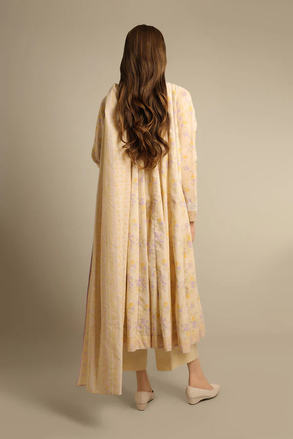 Saya 3Pc Printed Cotton Khaddar Suit U04-23123-01A (S+T) gulbuy.com