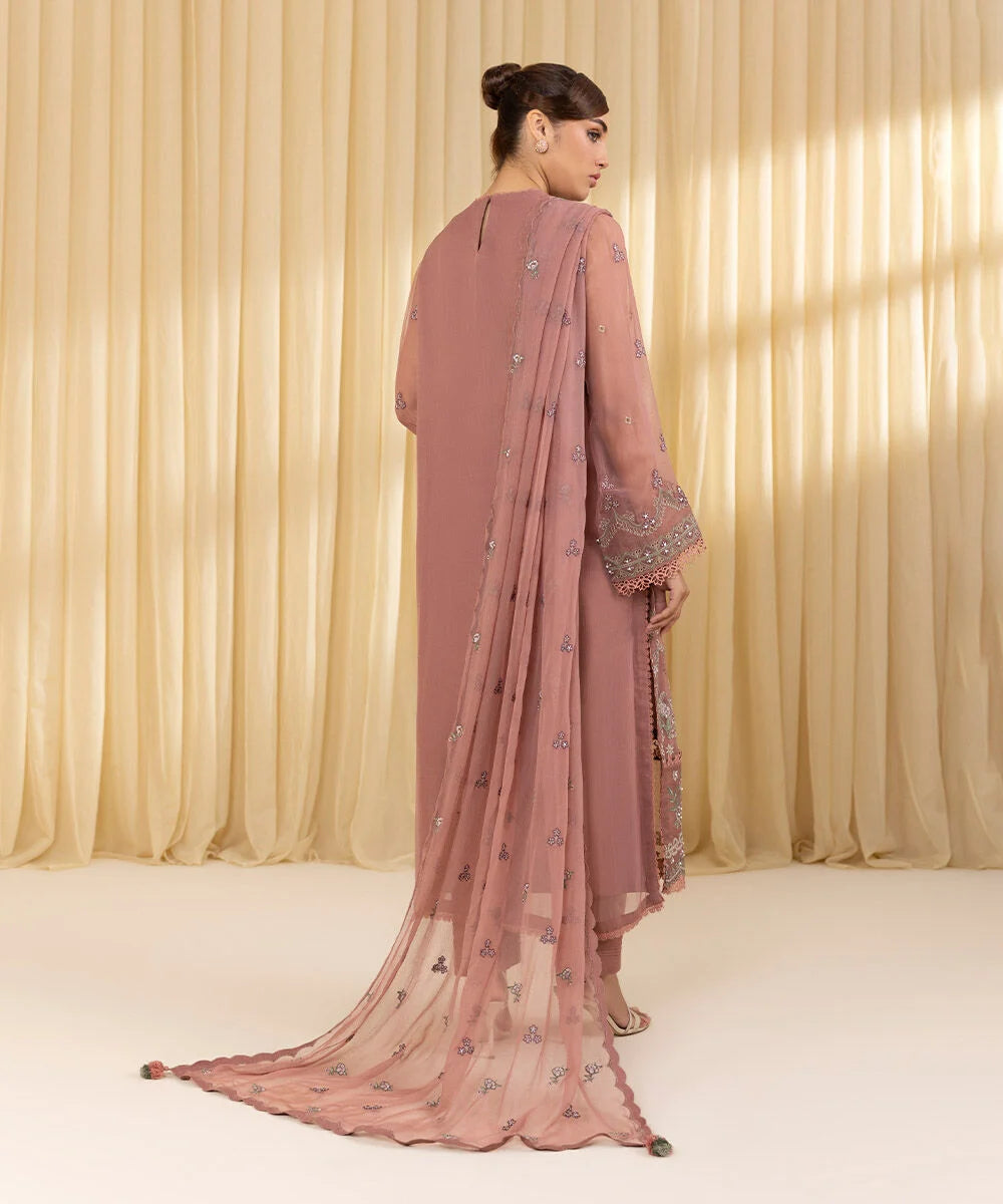 Sapphire 3Pc Embroidered Chiffon Suit U3FEHE25V320 gulbuy.com