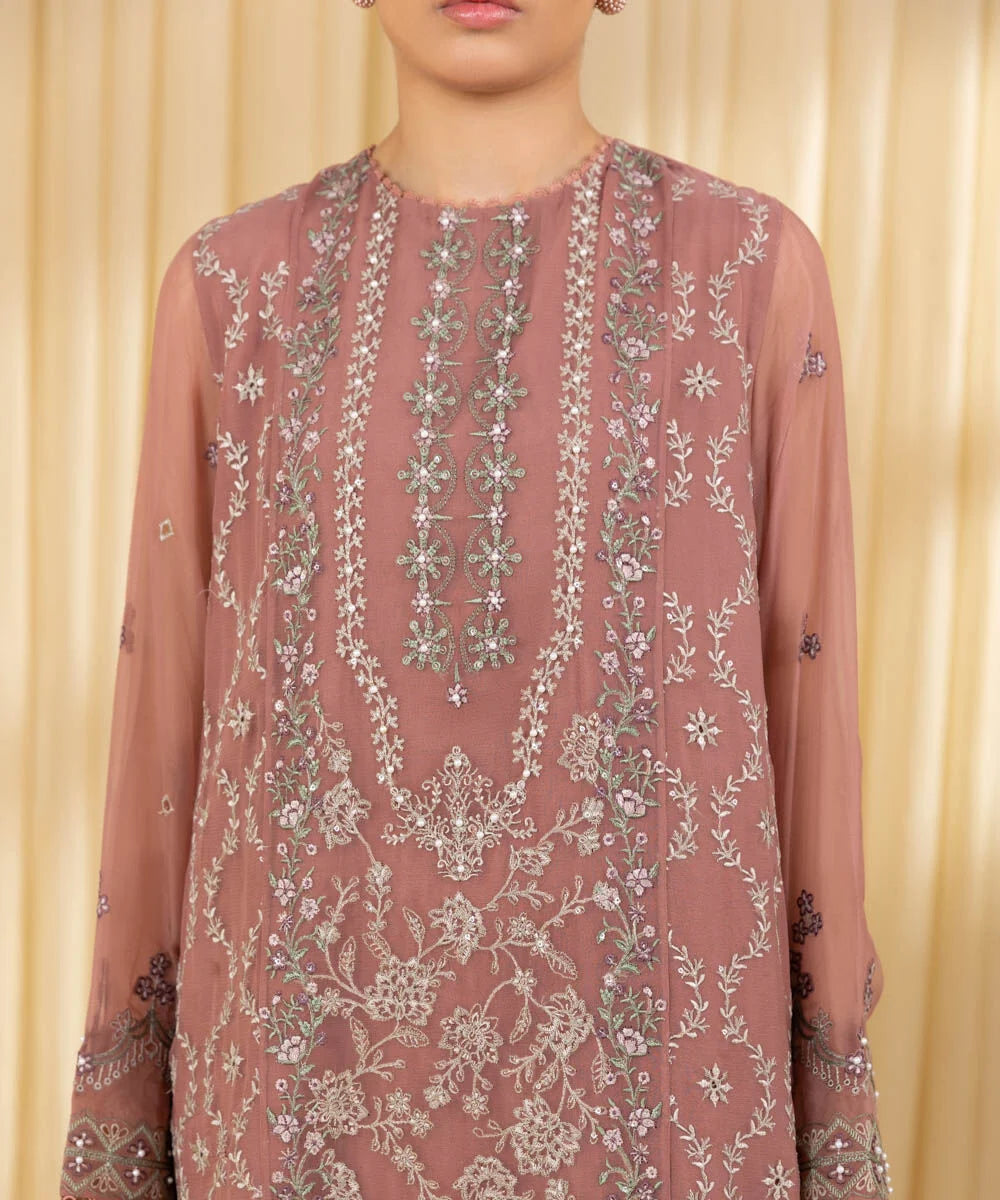 Sapphire 3Pc Embroidered Chiffon Suit U3FEHE25V320 gulbuy.com