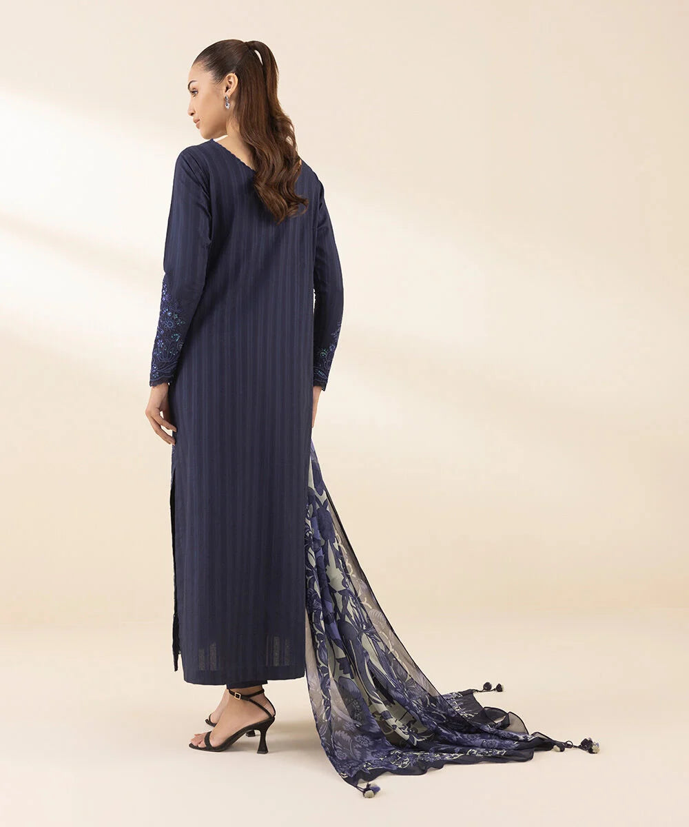 Sapphire 3Pc Embroidered Dobby Suit U3PEDF25V212 gulbuy.com