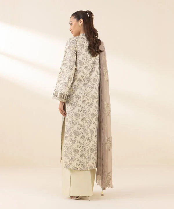 Sapphire 3Pc Embroidered Cotton Suit U3PEDF25V224 gulbuy.com